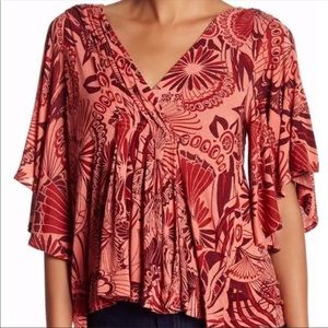 NWT Free People cold shoulder flowy blouse XS